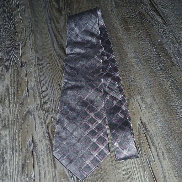 Calvin Klein CK gray purple business casual tie  NWOT - Picture 2 of 7